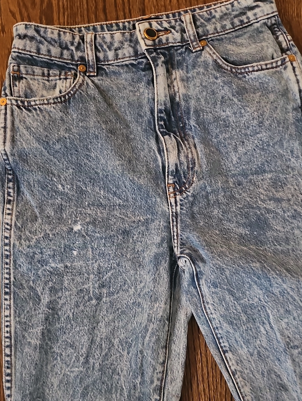 KHAITE The Danielle Acid Wash Jeans High Waist Cotton Denim $635, Sz 27 - Picture 6 of 10